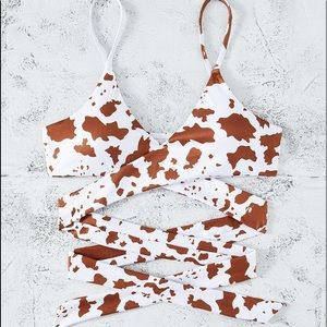 Cow Print Bathing Suit Top (works well for going out shirt)